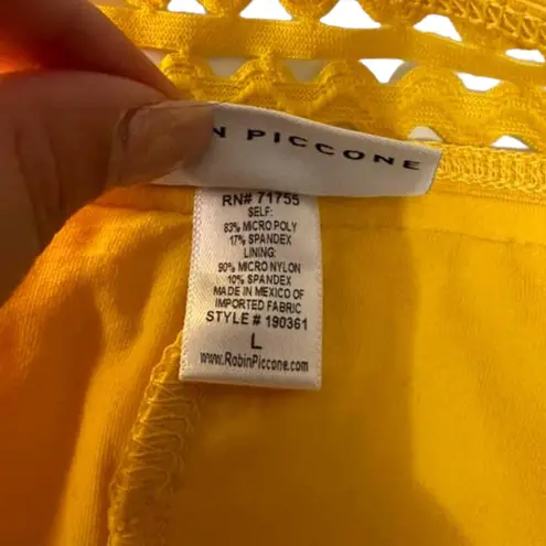 Robin Piccone Chira Tie Side Hipster Bikini sun glow Bottom L NEW #190361