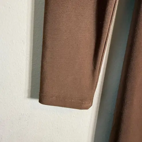 Wilfred Aritzia Nuage Asymmetrical Midi Dress Women's Small Brown Flowy Neutral