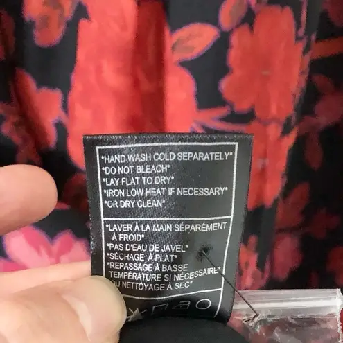 Cupcakes & Cashmere Revolve Long Sleeve Min Dress in Black & Red Floral