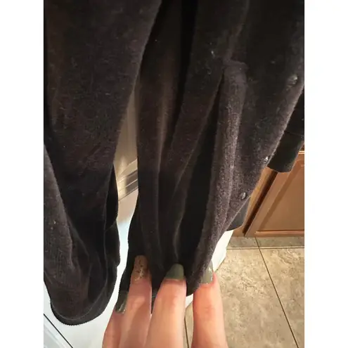 Laura Ashley Women's Black Velour Rhinestone Full Zip Jacket L