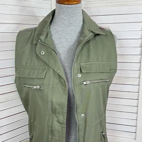 Thread & Supply Aztec Southwestern Print Knit Back Utility Vest Green Small