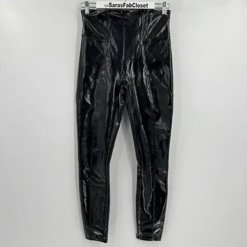 Spanx  Faux Patent Leather Liquid Glossy Leggings Black High Rise Size Medium‎