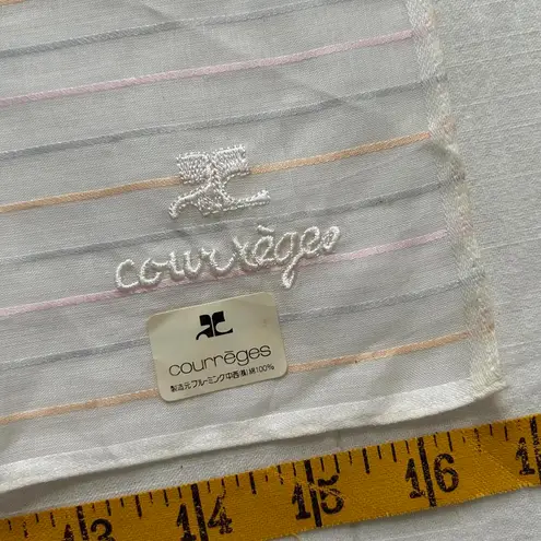 Courreges Baby Pink Shimmer Striped Woven Bandana