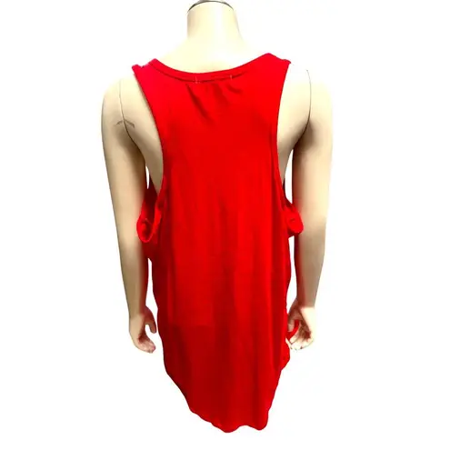 Ambiance Apparel  Red Sleeveless Ruched Tank Top Tunic 2X Cotton Spandex Blend