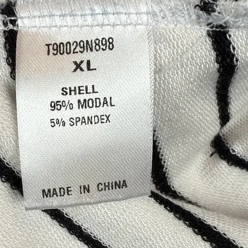 Tart Open Front Blazer Jacket Womens XL White Black Striped Modal Classic Topper