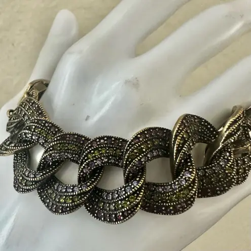 Heidi Daus Multicolor Swarovski Crystal Pavé Link Bracelet