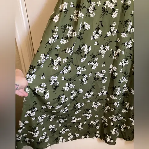 ASOS Curves New Look Avocado Green Amelie Floral Balloon Sleeve Smock Dress Size undefined