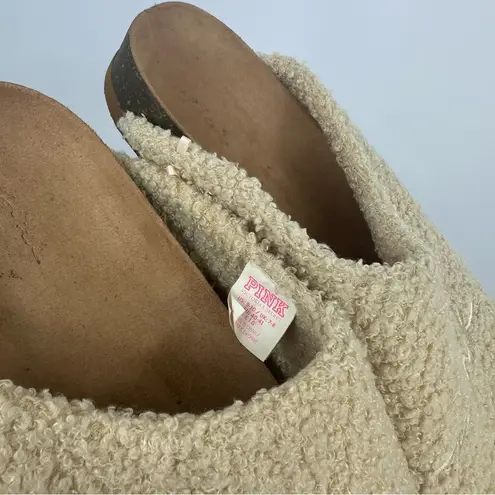 PINK - Victoria's Secret Victoria’s Secret Pink Fuzzy Tan Clogs Shoes Size Women’s 9