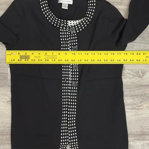 Christopher & Banks Black & White Long Sleeve Mock Cardigan Sweater with Tank S
