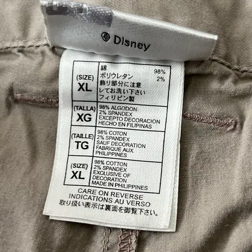 Disney Vintage Walt  World Roll Up Cargo Safari Cropped Cargo Pants | Khaki | XL