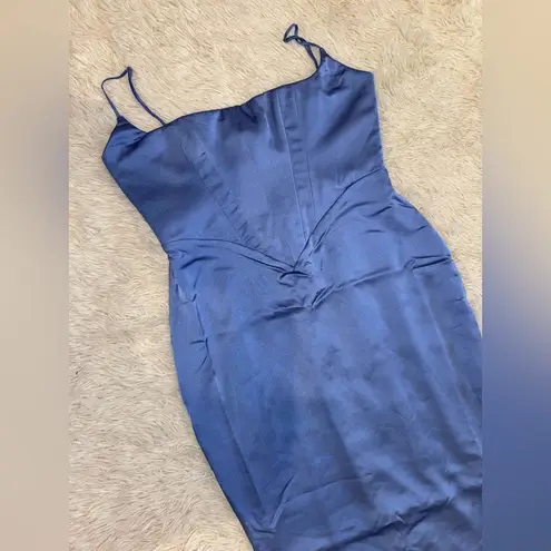 House Of CB NWOT Olivette Periwinkle Satin Corset Maxi Dress Sz XL