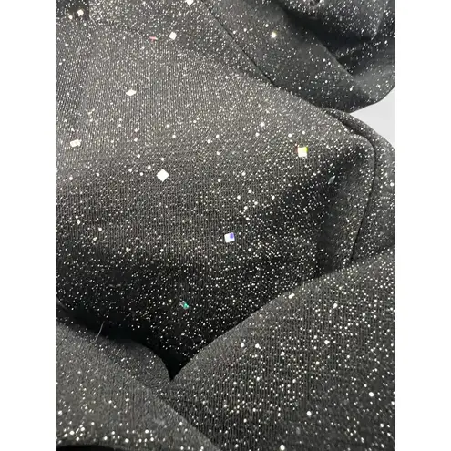 Allegra K XS Sheer Glitter Long Sleeve Mini Christmas Sparkle Bodycon Dress