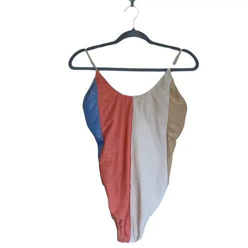 ZARA NWT  SWIMSUIT WITH METALLIC THREAD STRIPED BLOGGERS FAV LARGE