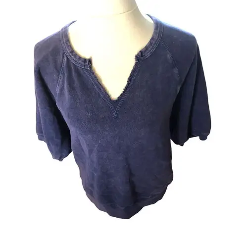 Blue distressed Sundance blue distressed wash vee neck short sketch cotton light Size M
