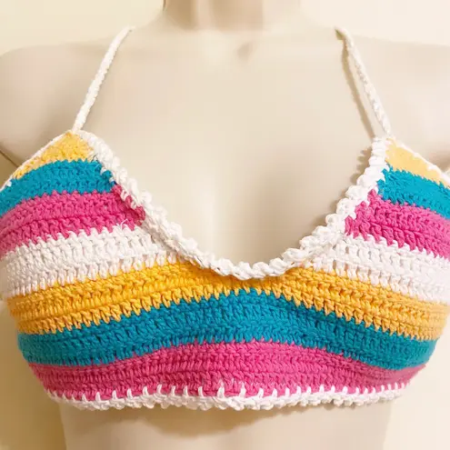 Body Glove Striped Crocheted Bralette Bikini Top XS