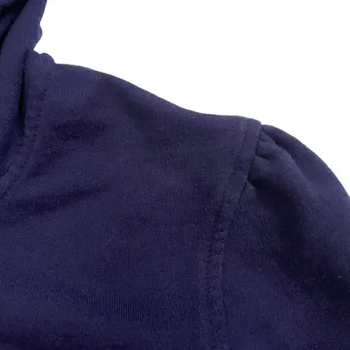 Norma Kamali Navy Blue Raw Hem Zip Hoodie Sweats Jacket