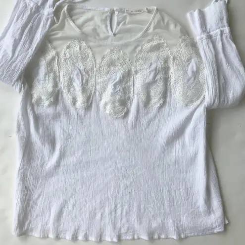 Ellison White Top Crochet Swimsuit Cover Up Large