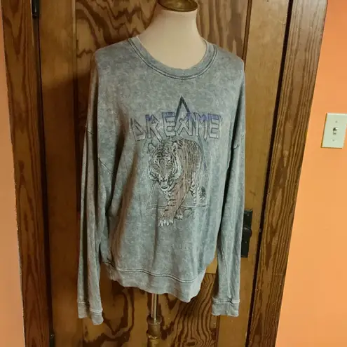 Altar'd State Oversized Stone washed Dreamer Tiger Sweat Shirt