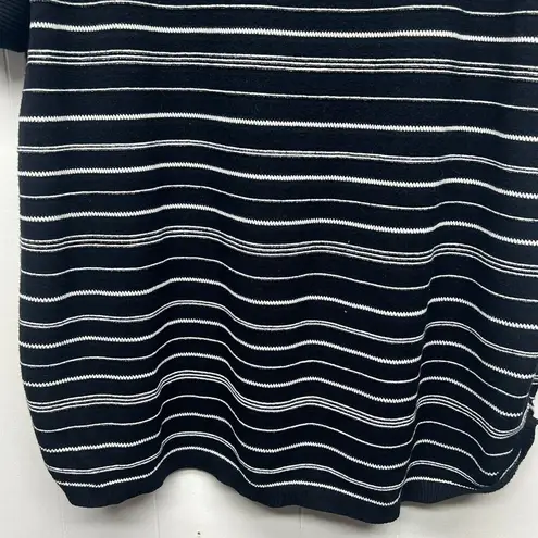 Avenue Striped Neutral Womens Short Sleeve Sweater Size 26/28 Stretch Gray Black