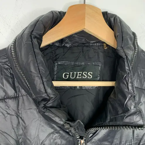 Guess  Puffer Coat Black Hidden Hood XL