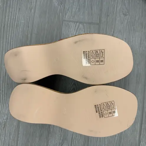 Yoki  Womens Wedge Mule Sandal shoes floral flower 70s style size 6.5 tropical