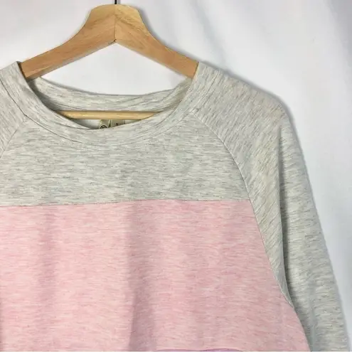 Versona Gray & Pink Colorblock Crewneck Sweatshirt S