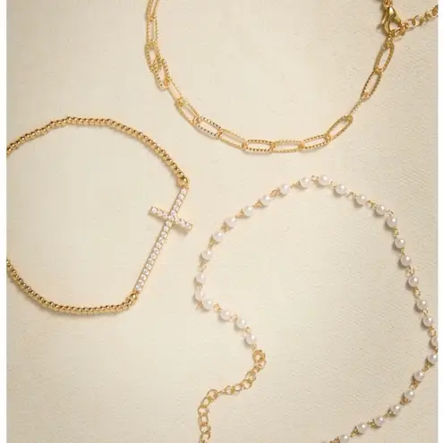 NEW Altar’d State Arula Cross Charm Bracelet NWT Gold