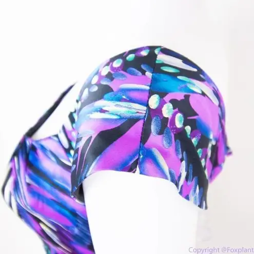 Perception New York peacock print empire waist scoop neck dress, 10 Purple