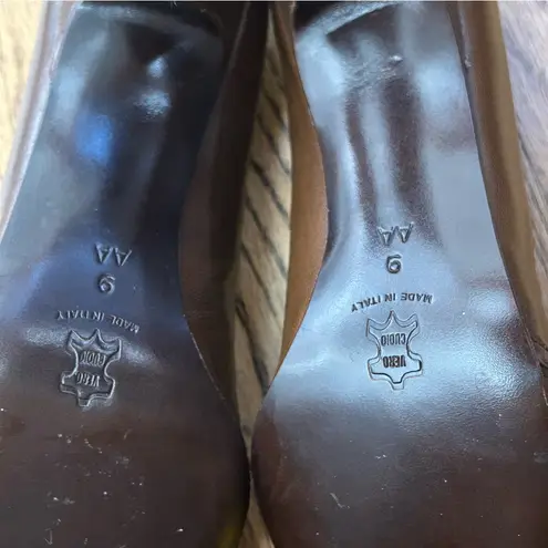 VTG 80’s Florsheim Two Tone Chocolate Brown Italian Leather Heels Size 9