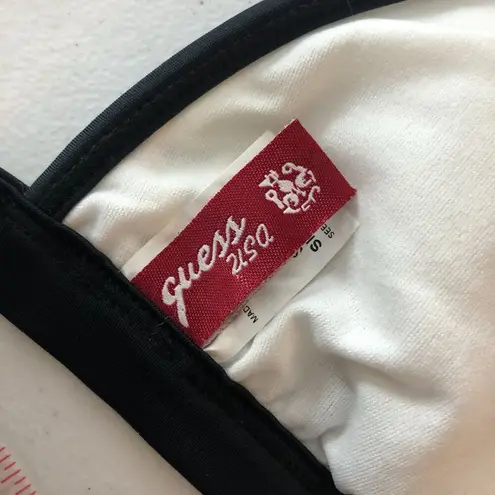 Guess  Bikini Top Triangle Halter Removable Cups Zebra Stripe Black White L - Image 3