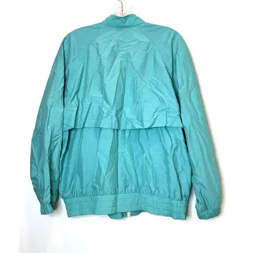 Vintage Lilly's of Beverly Hills mint green nylon women's track jacket size M Size M