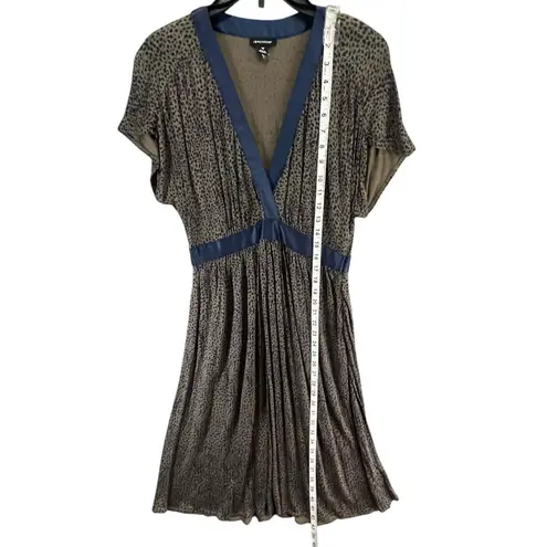 I Heart Ronson Y2K Dress Womens M Brown Blue Leopard Animal Print Boho Chic