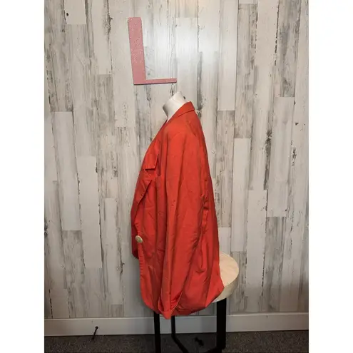 Vintage Lynn Greene for Richard Neal Oversized Blazer Orange Linen Blend Size L Size L