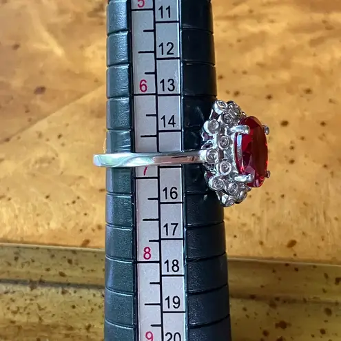 Lab Created Red Sapphire Sterling Silver Cocktail Ring