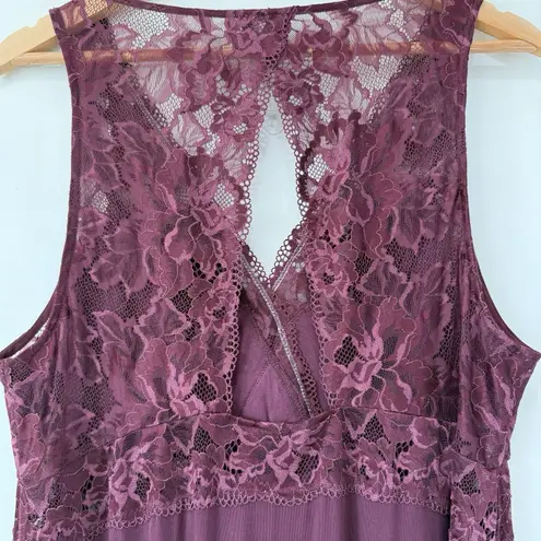 Soma Cool Nights Lace Trim Jersey Knit Midi Gown Slip Dress Size XL Cozy Luxury