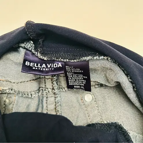 Bella Vida Maternity Denim Shorts, XL Blue Size undefined
