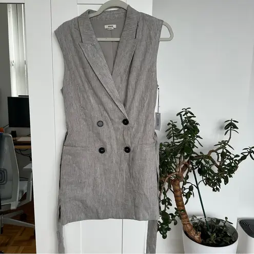 Jason Wu - Linen Sleeveless Blazer Wrap Dress Button Front, NWT Size M