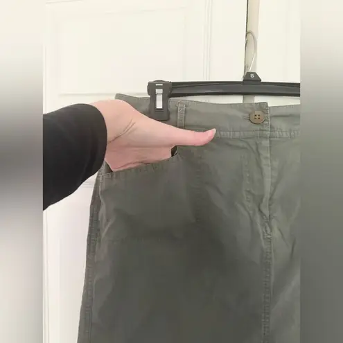 Chico's Chico’s Olive Green Cargo Straight Skirt Army Green Cotton Blend Size Medium 10