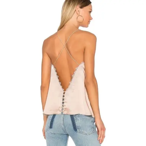 Cami NYC  Elle Button Back Silk Top In Rose Dust Tan Revolve Size Medium M