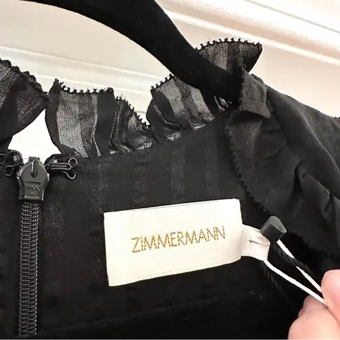 Zimmermann NWT Zimmerman Maples Frill Playsuit Stripe Ruffle Romper Black sz 1 Small