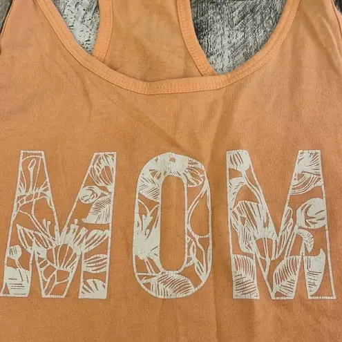 Mom themed light orange racerback tank top Medium