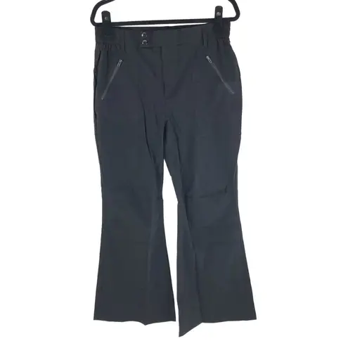 Halara High Waisted Belted Button Zipper Pocket Flare Casual Cargo Pants Black L