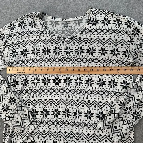 Tommy John Pajama Top Womens Medium Black/White Long Sleeve Winter Lounge Casual White