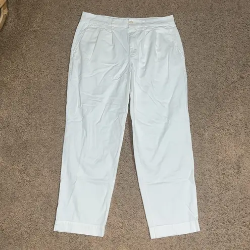 AYR The Metropolitan Hi-Rise Pleated Twill Trouser Pants Basmati White 8