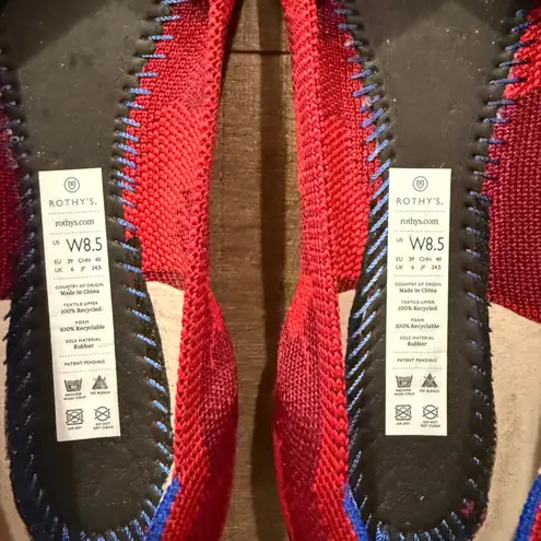 Rothy's The Point Red Camo Knit Flats Women US W8.5 Rare Retired Comfort