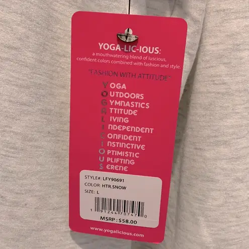 Yogalicious  Cowl Neck Sweatshirt Gray Size Large New with tags!