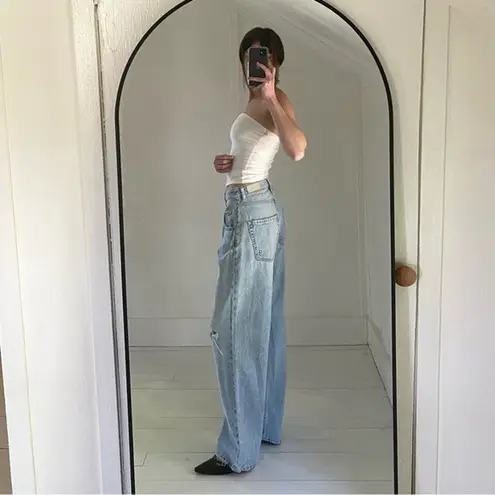 Icon Denim Bea Wide Leg Ripped Jeans Size 23 Retail $173