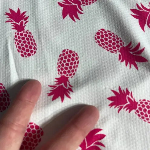 San Soleil Golf Top Womens Small Pink Pineapple Tropical 1/4 Zip Pullover UPF 50