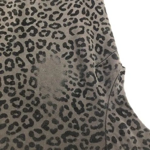 Slate + Willow Mini Dress Velvet Burnout Leopard Print Flounce Ruffle Black 2/XS