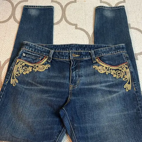 Denim & Supply Ralph Lauren Ralph Lauren Denim & Supply Skinny Gold Embroidered Distressed Jeans